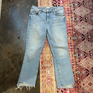 Women's Blue Frayed Hem Jeans